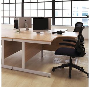 First Rect Desk 1600 Beech/Silver