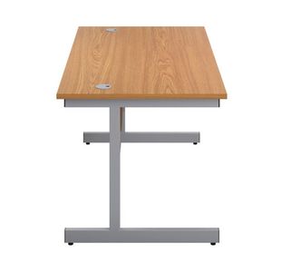 First Rect Desk 1600 Nova Oak/Slv
