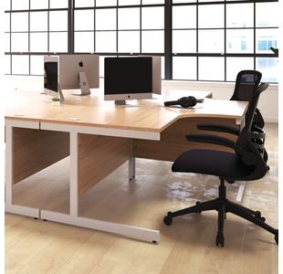 First Rect Desk 1600 White/Silver