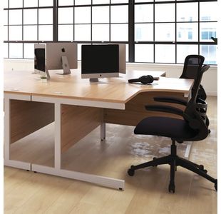First Rect Desk 1800 Beech/Silver