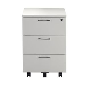First Desk 3 Drw Ped 1600 White/Slv
