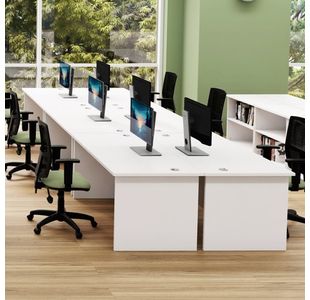 Jemini Rect Panel End Desk N/Oak/Wht
