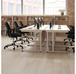Jemini Rect Cant Desk 1200 G/Oak/Wht