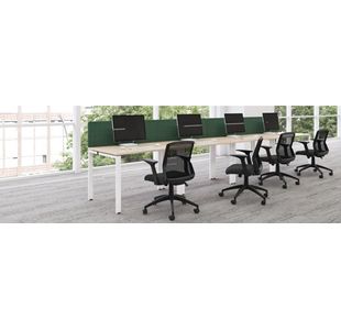 Jemini 2P Bench Desk 1400X1600 White