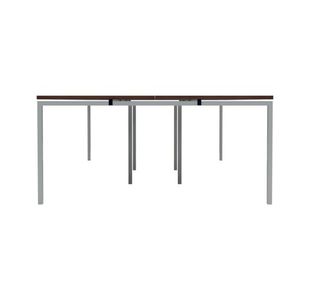 Jemini 6 Person Bench Desk D/Wal/Wht