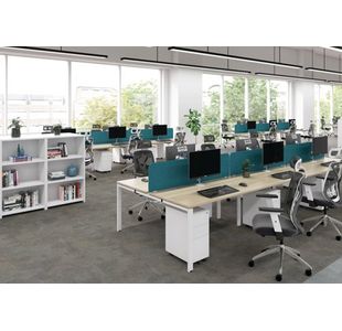 Jemini 2P Bench Desk 3200 Grey Oak