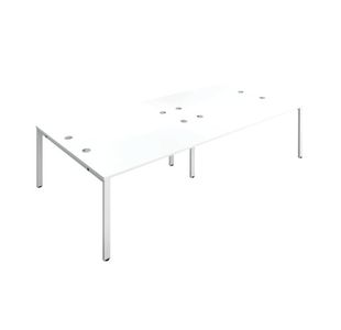 Jemini 4 Person Bench Desk White/Wht