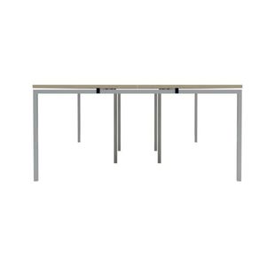 Jemini 6 Person Bench Desk Maple/Wht