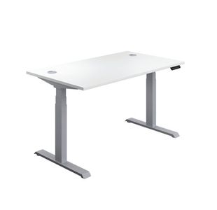 Jemini Sit/Stand Desk With Cable Wht