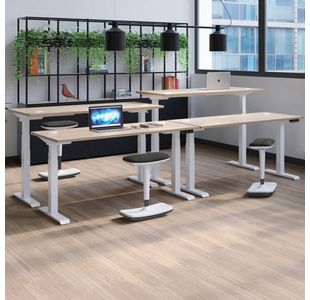 Jemini Sit/Stand Desk With Cable Wht