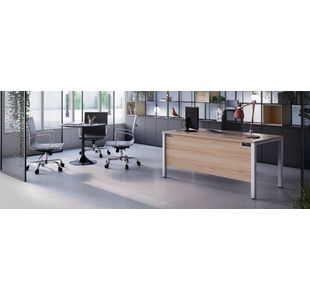 Jemini Rect Goal Post Desk G/Oak