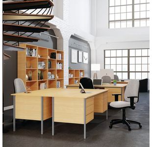 Serrion Dbl Ped 4 Leg Ferrera Oak