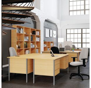 Serrion Dbl Ped 4Leg Desk Ellmau Bch