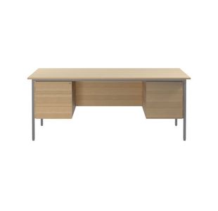 Serrion Dbl Ped 4 Leg Ferrera Oak