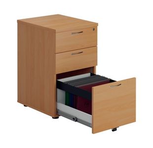 First 3Drw Under Desk Pedestal Beech