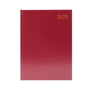 Desk Diary Dpp A4 Burgundy 2025