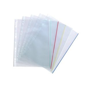 Coloured Edge Punch Pockets A4 Pk100