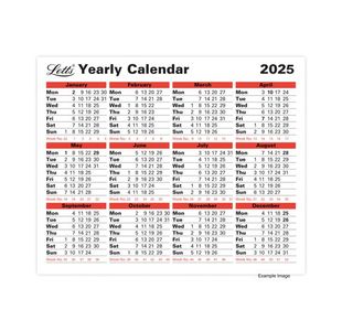 Letts Yearly Calendar 2025