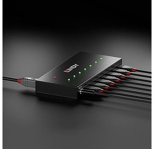 Lindy 7 Port Usb 3.0 Metal Hub Blk