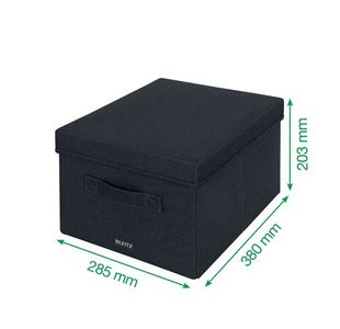 Leitz Fabric Box W/Lid Twnpk Med Gry