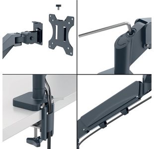 Leitz Ergo Dual Monitor Arm Dgrey