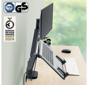 Leitz Ergo Dual Mon/Laptop Arm Dgry