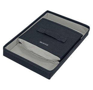 Leitz Fabric Box W/Lid Twnpk Sml Gry