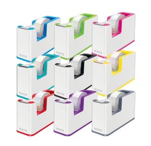 Leitz Wow Tape Disp Duo Col Wht/Rd