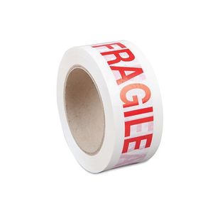 Vinyl Tape Fragile Whte/Red 50Mmx66M