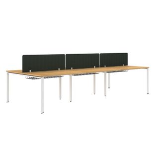 6 Person Double Row Bench Desk
