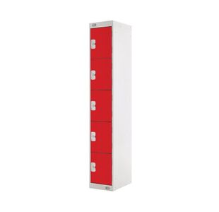 Five Compartment Locker 300 Red