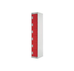 Six Comp Express Std Locker Red