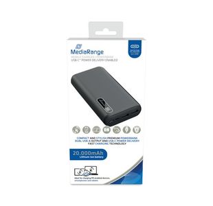 Mediarange Power Bank 20000Mah Blk