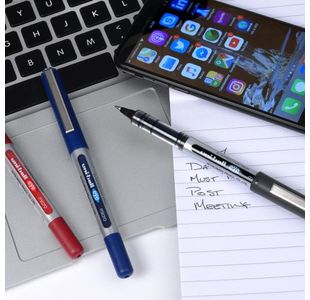 Uni-Ball Liquid Ink Rball Blu Pk12