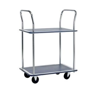 Barton 2 Shelf Trolley Silver/Blue