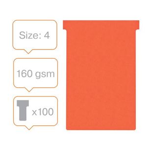 Nobo T-Card Size 4 Red Pk100
