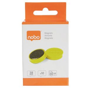 Nobo Whiteboard Magnets 38 Ylw Pk10
