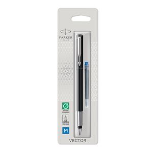 Parker Vector Black Fountain Pen Med