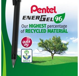 Pentel Energel Rb Capstyl Eco Bk P12