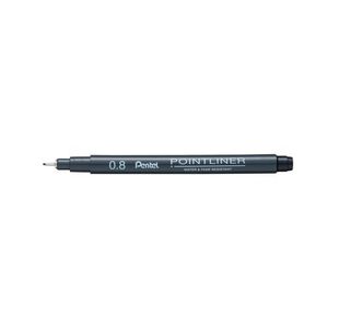 Pentel P/Liner Pigmt Line 0.8 Blk 12