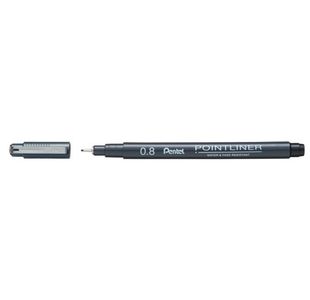 Pentel P/Liner Pigmt Line 0.8 Blk 12