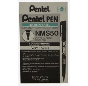 Pentel Nms50 Marker 0.8 Black Pk12