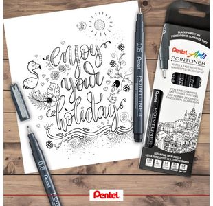 Pentel Pointliner Ast Sizes Black P5