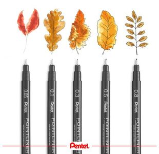 Pentel Pointliner Ast Sizes Black P5