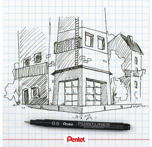 Pentel Pointliner Ast Sizes Black P5