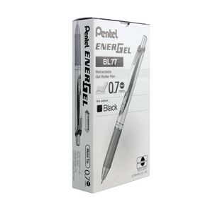 Pentel Retract Metal Tip Black Pk12