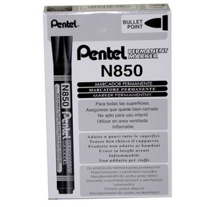 Pentel N850 Bullet Marker Black Pk12