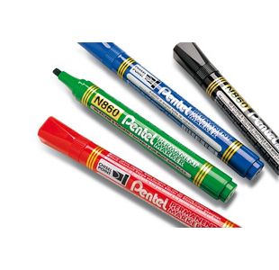 Pentel Chisel Tip Marker Astd Pk5