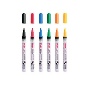 Pentel Paint Mrkr Fine Bull Ast Pk6