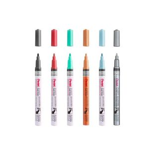 Pentel Pnmk Fine Bullet Ast Met Pk6